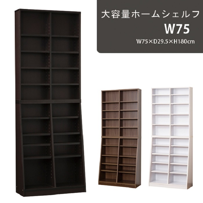 大容量ホームシェルフ 本棚 2段式組み換えバリエーション 3カラー 書棚