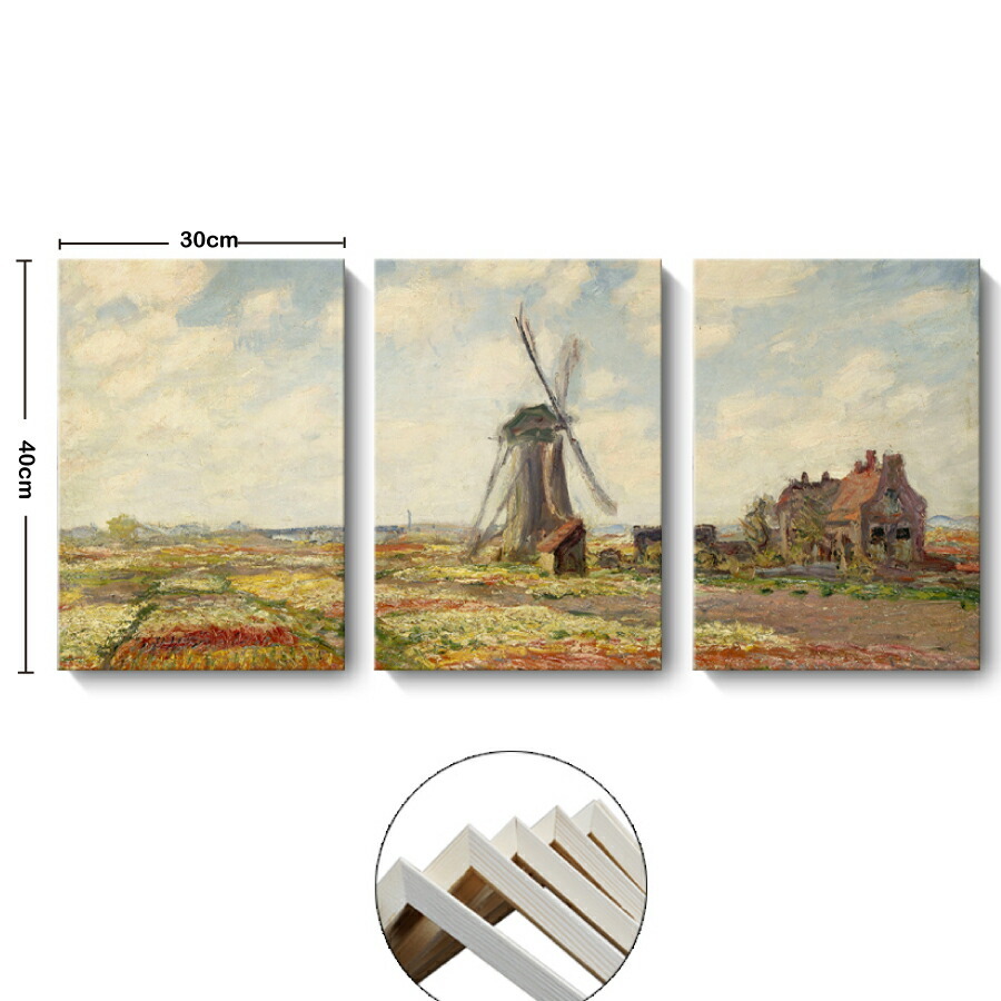 父の日 母の日 クロード・モネ チューリップ畑・オランダ 3枚セット