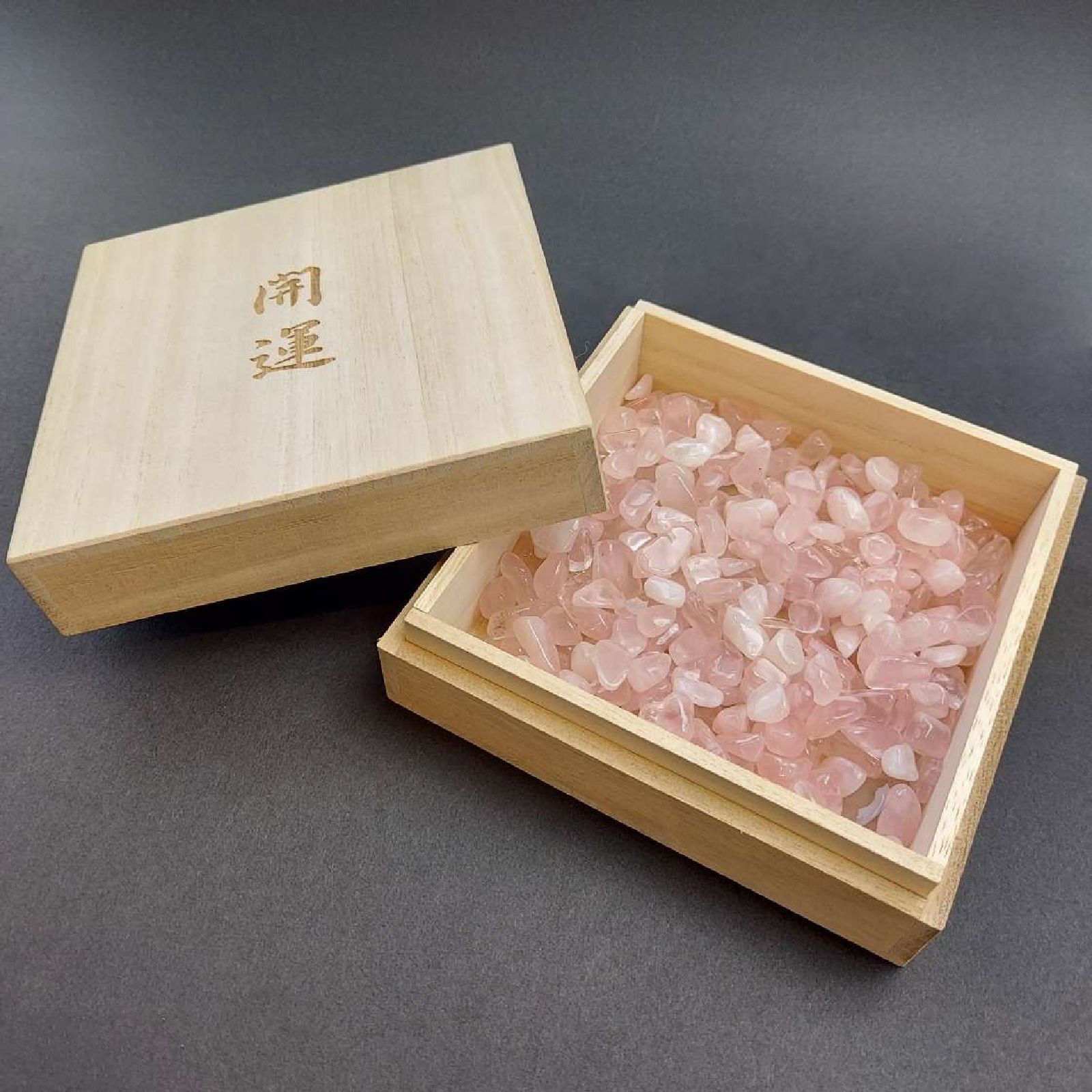安眠・癒しセット］開運桐箱＆浄化さざれローズクォーツ200g 鬼門封じ