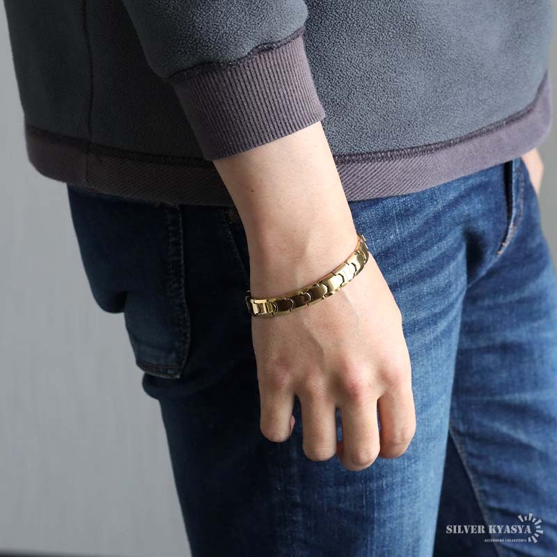 タングステン 傷つかない 磁気ブレスレット メンズブレスレット メタル