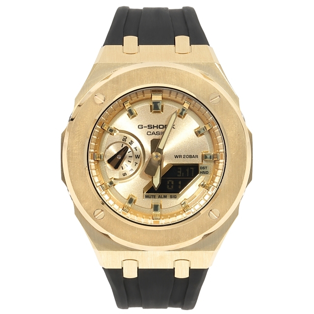 G-SHOCK GA2100GB GARISH メタル カスタム ゴールド ラバーバンド