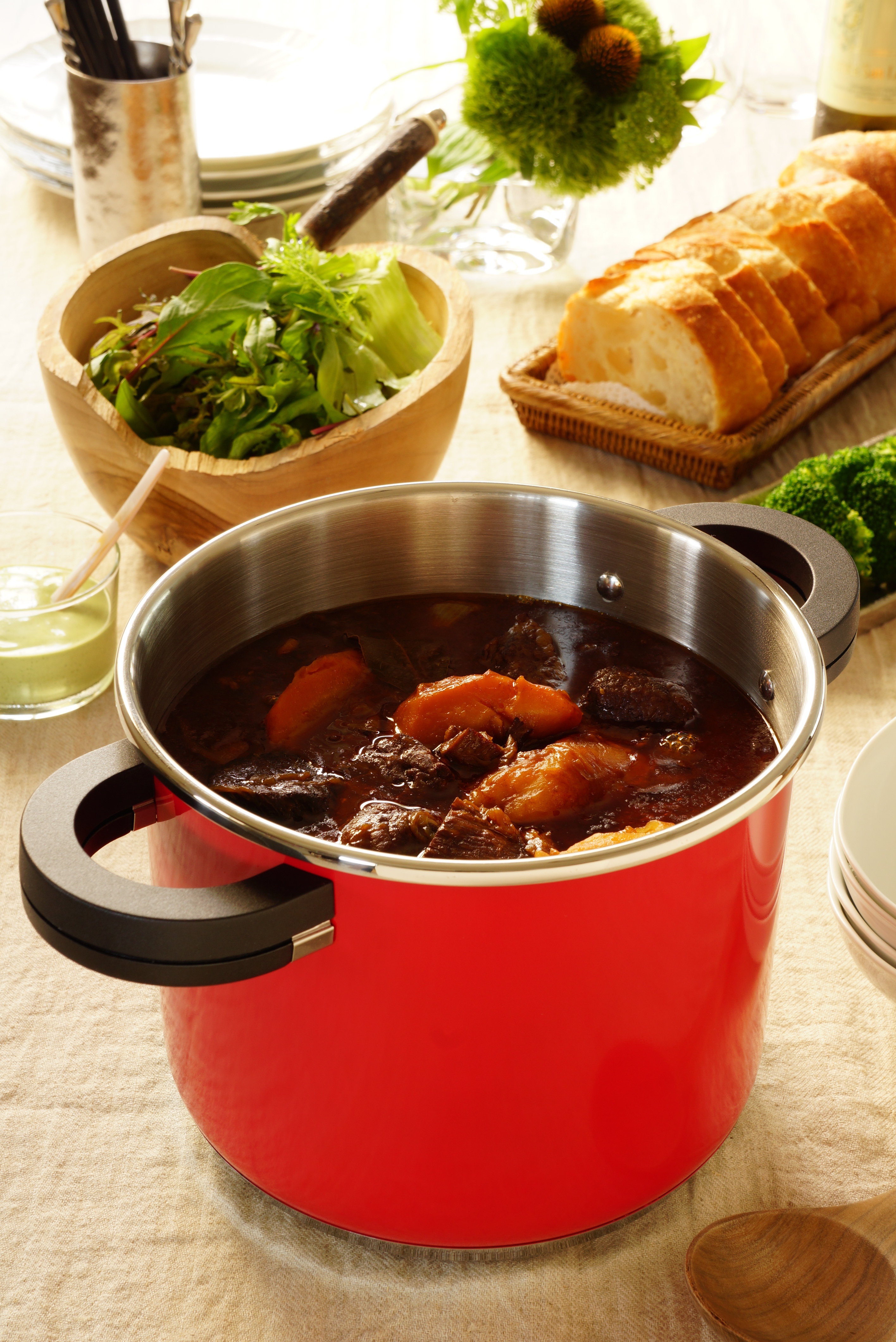 オースプラス両手圧力鍋 5L レッド - 【ワンダーシェフ公式オンライン