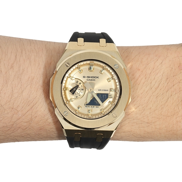 G-SHOCK GA2100GB GARISH メタル カスタム ゴールド ラバーバンド
