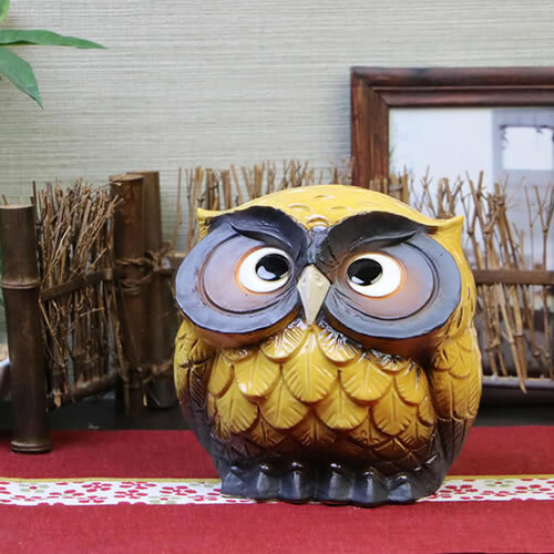 信楽焼 選べる3色 フクロウ 置物 縁起物 5号福多郎 fu-0143/fu-0144/fu