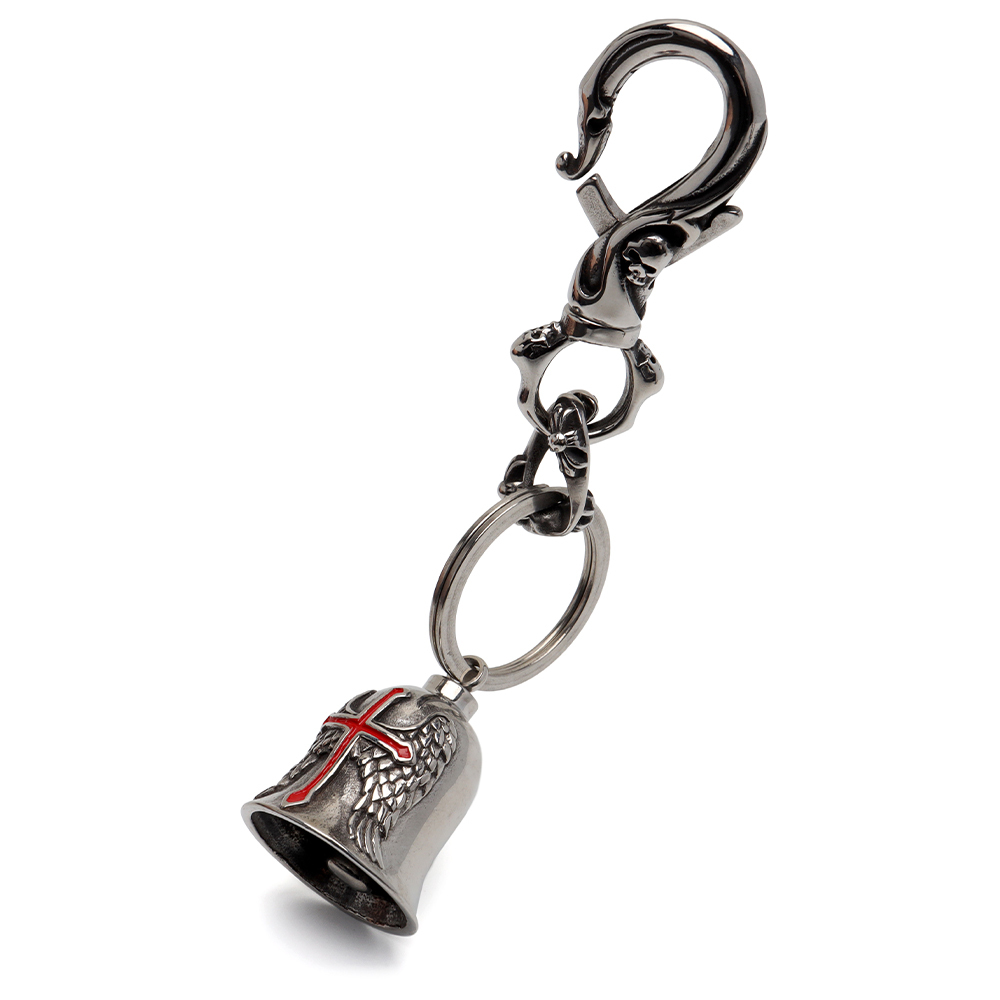 ステンレス ガーディアンベル 鐘 キーホルダー 音がなる クロス 十字架
