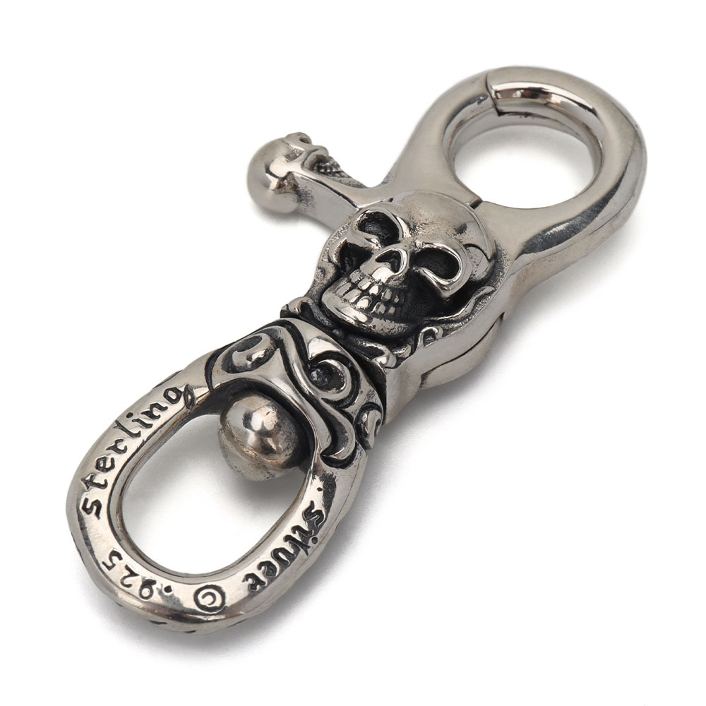 シルバー925 スカル キーリング キーホルダー キーフック S925