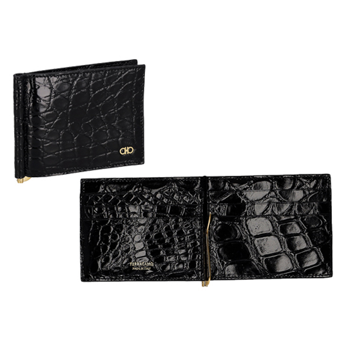 フェラガモ Ferragamo カードケース 名刺入れ マネークリップ付き