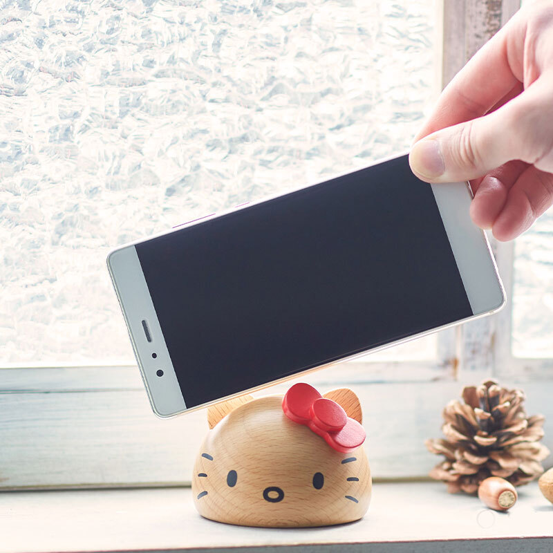 ハローキティ 木製 スマホスタンド レッド | 誕生日プレゼント 雑貨