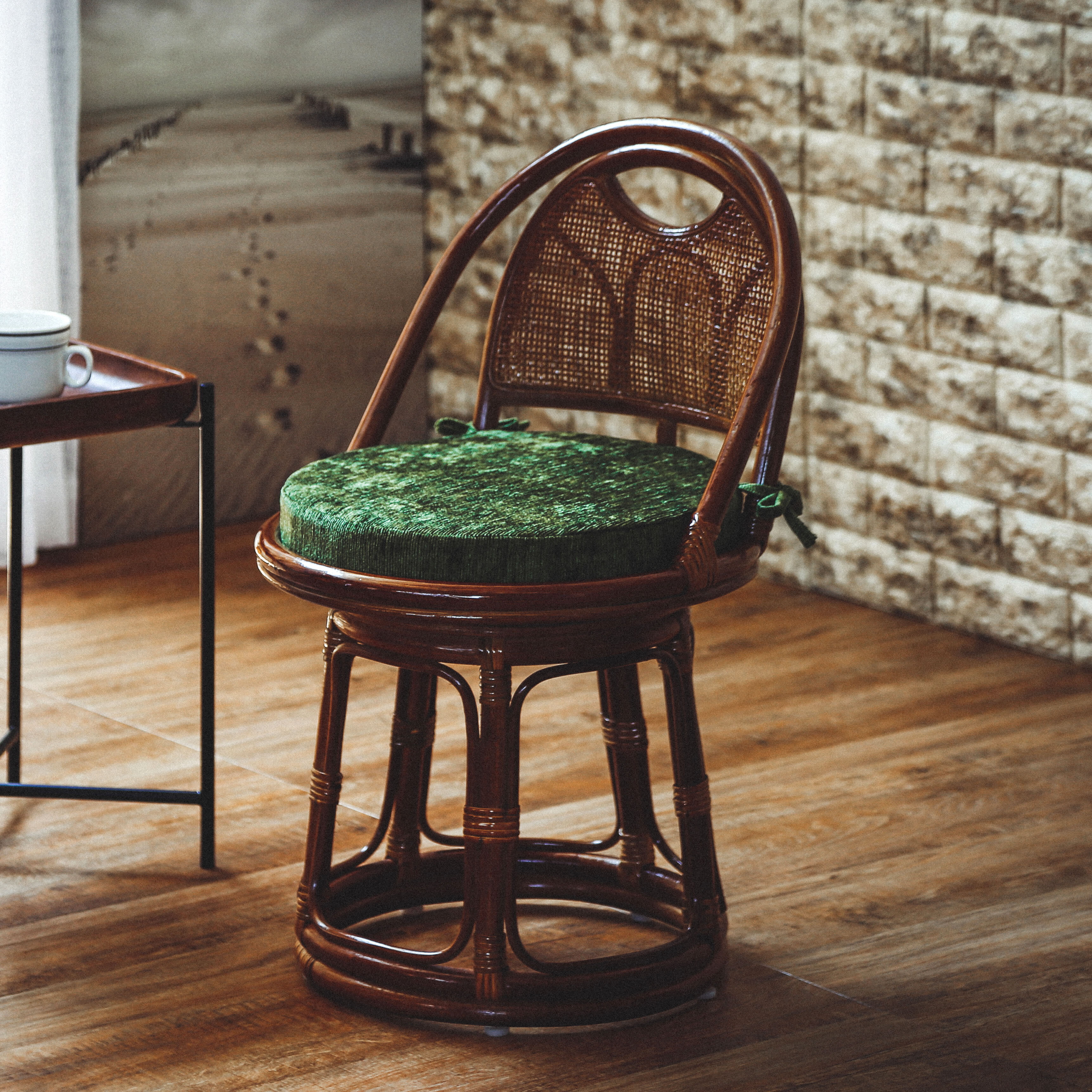 ラタンチェア ハイタイプ 回転座椅子 天然籐 ラタン 回転チェア 回転