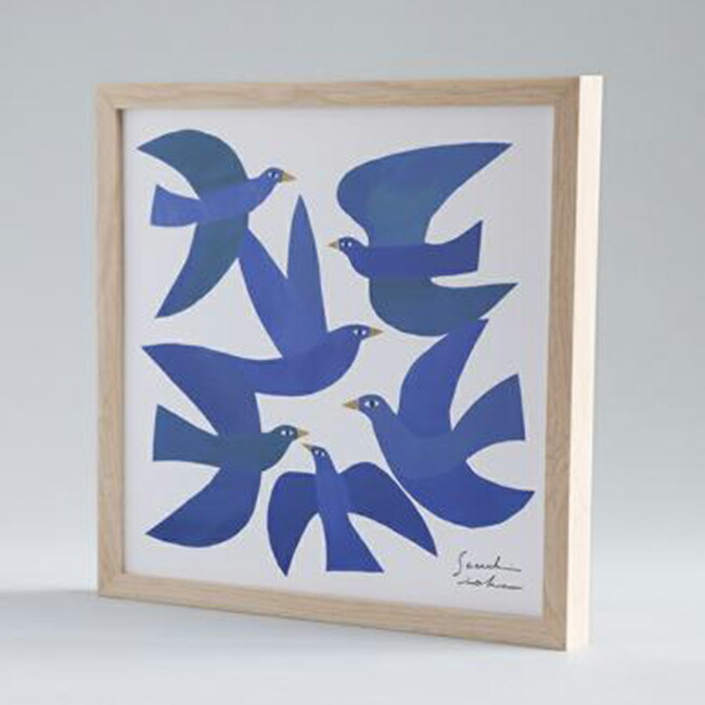 アートフレーム L イオクサツキ 青い鳥[鳥 絵 壁掛け アート フレーム