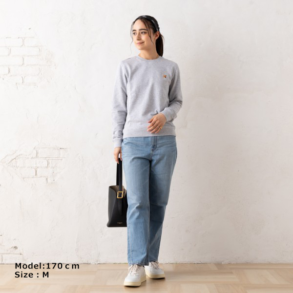 メゾンキツネ スウェット フォックスヘッド パッチ グレー レディース