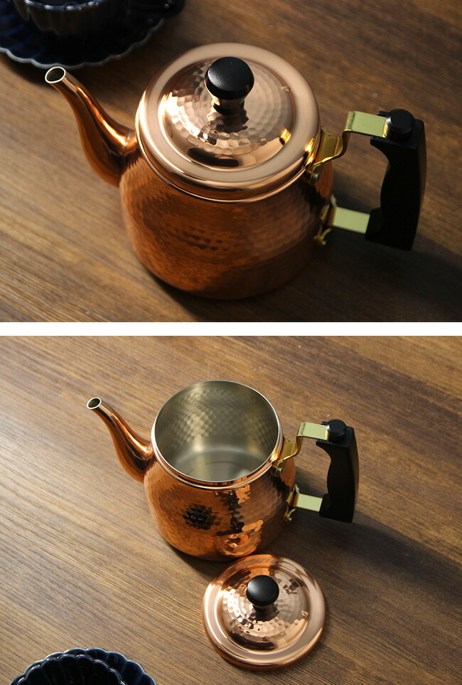 新光堂 純銅 ティーポット 1.1L S-2508[日本製 銅製 ティー ポット