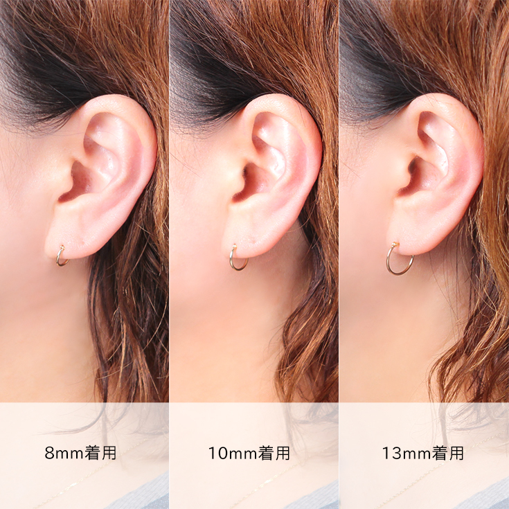 フープピアス k18 18金 ゴールド イエローゴールド ピアス フープ 10mm