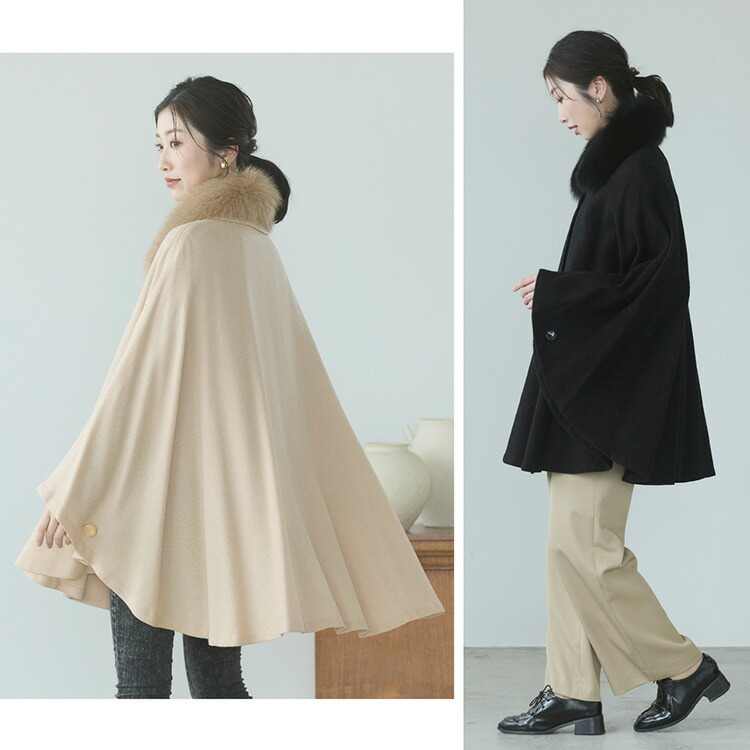 ケープ カシミヤ 100% ポンチョ 軽量 弱撥水 日本製 暖かい レディース