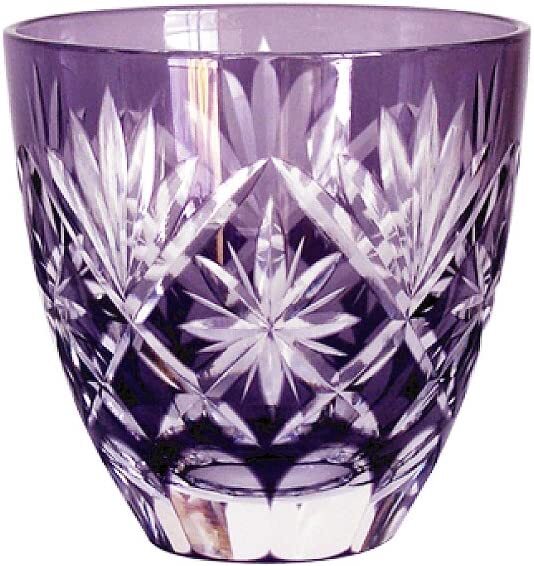 名入れなし】ぐい呑み 星切子 紫 化粧箱付 江戸切子 田島硝子 日本製