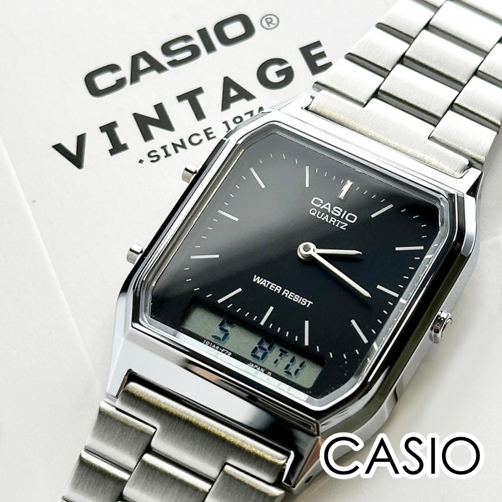 日本未発売 アナログデジタル 腕時計 手表 カシオ スタンダード 角型