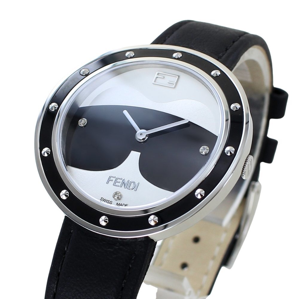 フェンディ レディース 母の日 腕時計 手表 ブラック 革ベルト