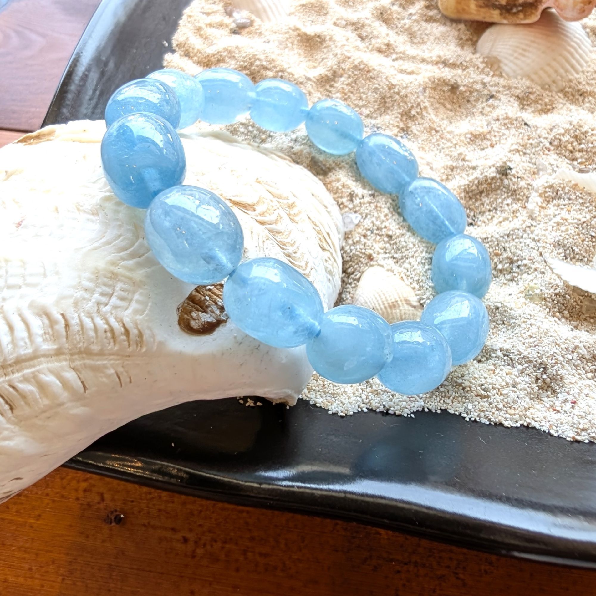 水色が美しい天使の石］一点物 アクアマリン タンブルカット