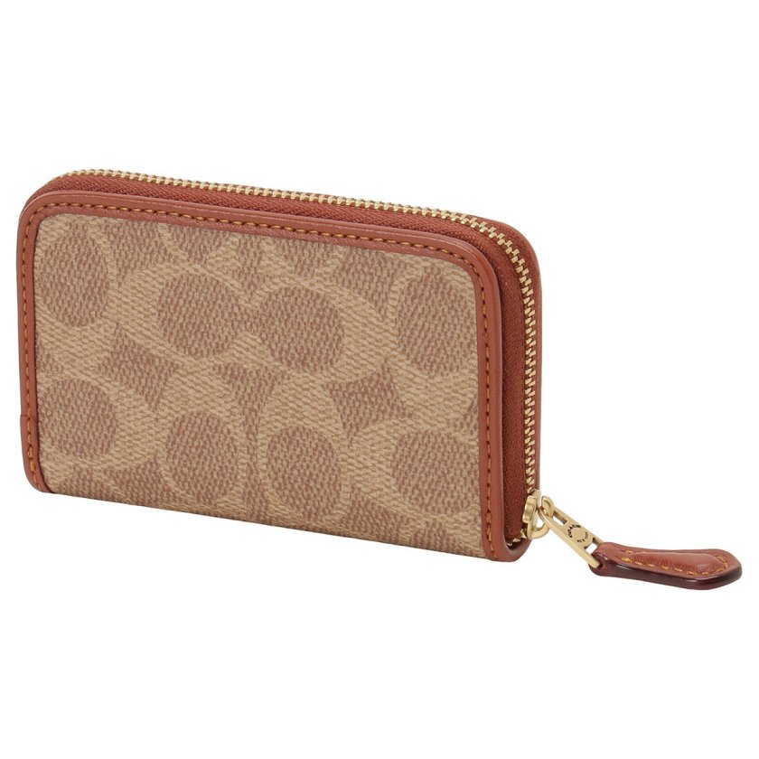 コーチ COACH シグネチャー キャンバス ラウンドジップ カードケース