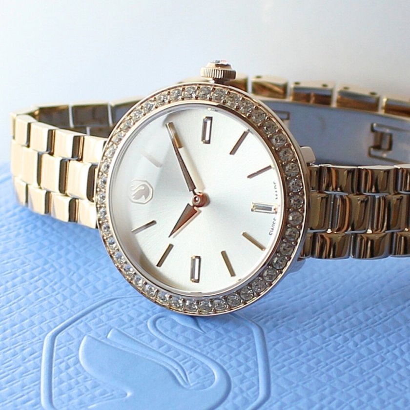 スワロフスキー 腕時計 レディース ギフトに最適 上品 ゴールド