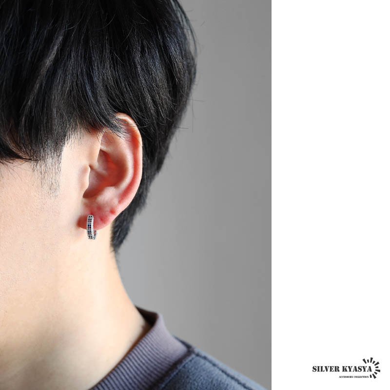 フープピアス ストーンピアス マルチカラー カラフル シルバー