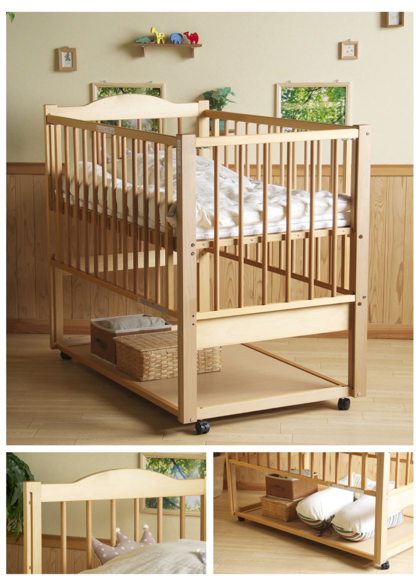 日本製 ベビーベッド 「ツースライドベッド」 ハイタイプ ベビーベット