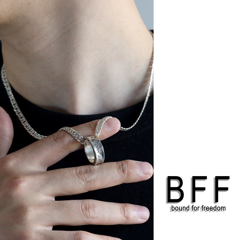 BFF ブランド RAKUGAKIリング ネックレス シルバー925 ダブル喜平