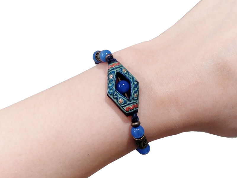 アイヌ文様 木彫りブレスレット ハンドメイド レディース おしゃれ