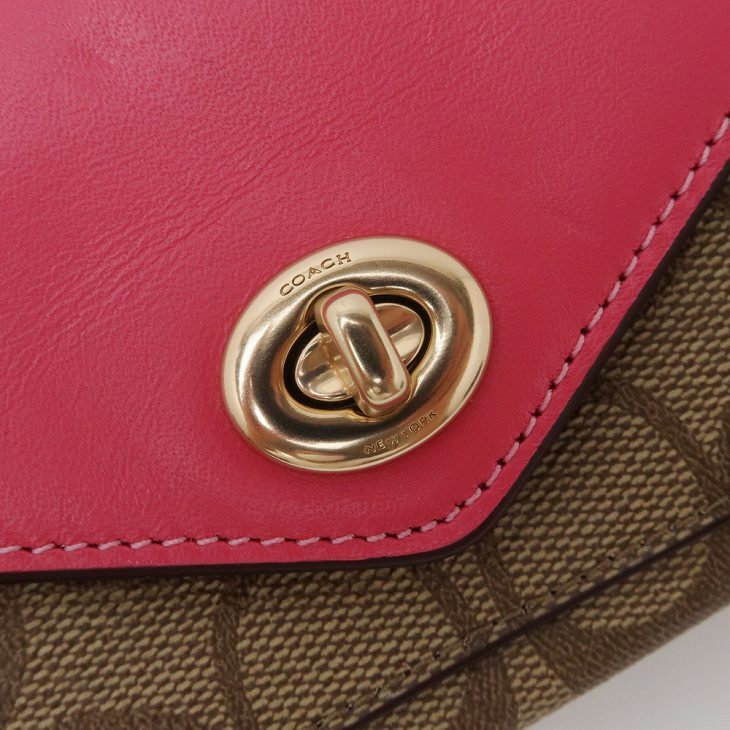 コーチ COACH 財布 レディース 長財布 ターンロック ピンク C3315IMD9S