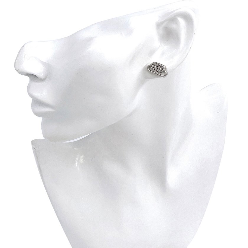 バレンシアガ BALENCIAGA インターロック BBロゴ スタッド ピアス