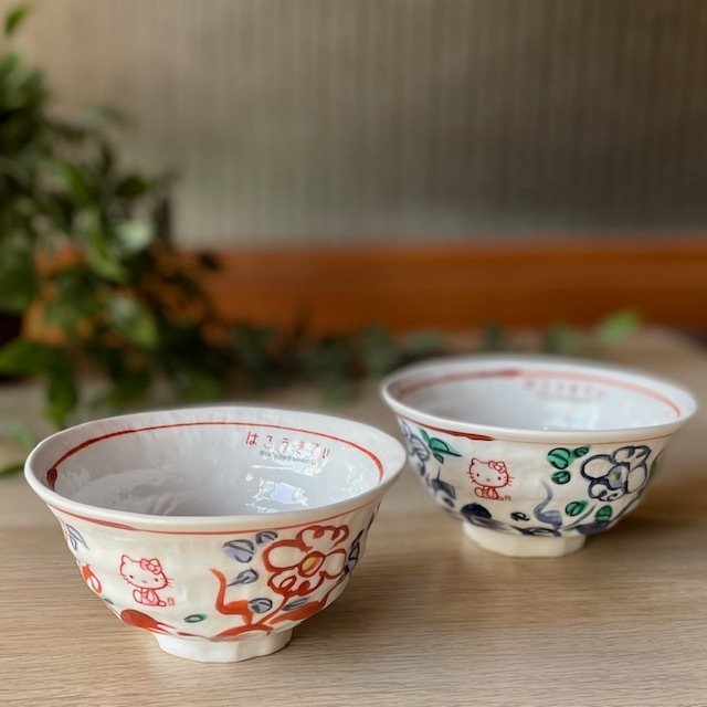 サンリオ 【ハローキティ】×麦山窯 ろくべ型豆茶碗 - Hello Kitty 藍