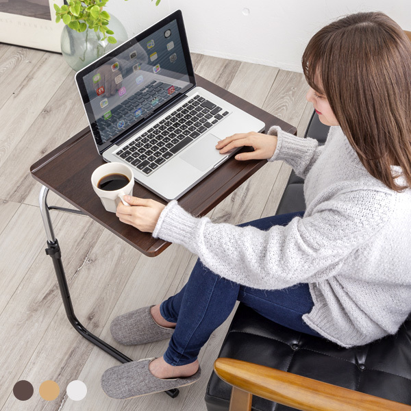 折りたたみテーブル 高さ調節 角度調節機能付き サイドテーブル ノート