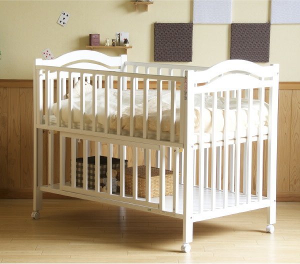日本製 ベビーベッド 「アリス WH（ホワイト）」 ハイタイプ