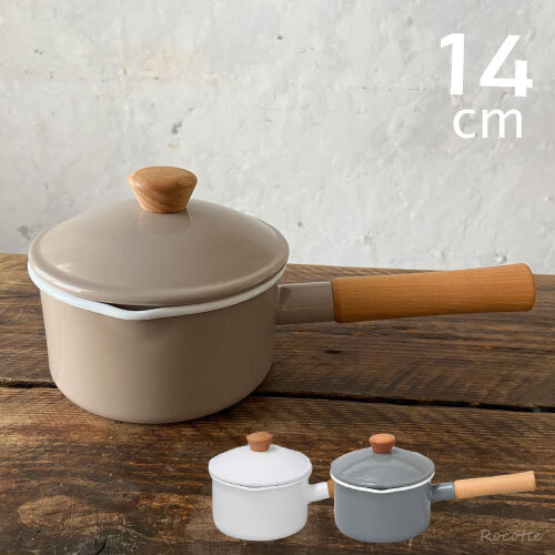 野田琺瑯 鍋 ソースパン クルール 片手鍋 14cm 蓋付き 日本製 ホーロー