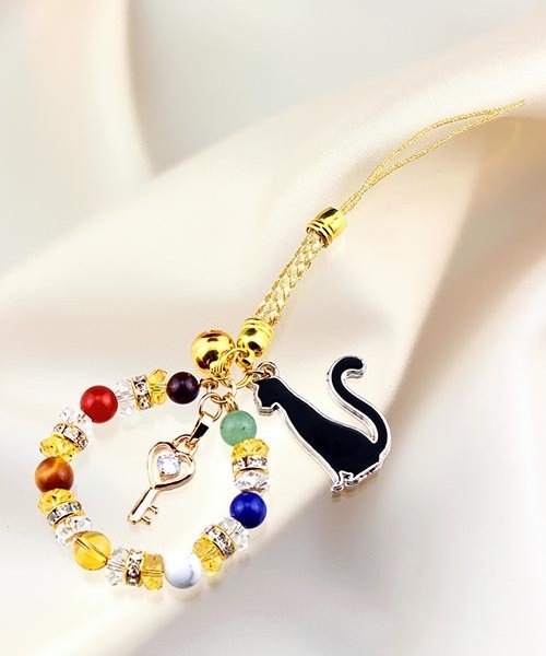 カギ猫ハッピーストラップ [ ストラップ ブレスレット 天然石 メンズ