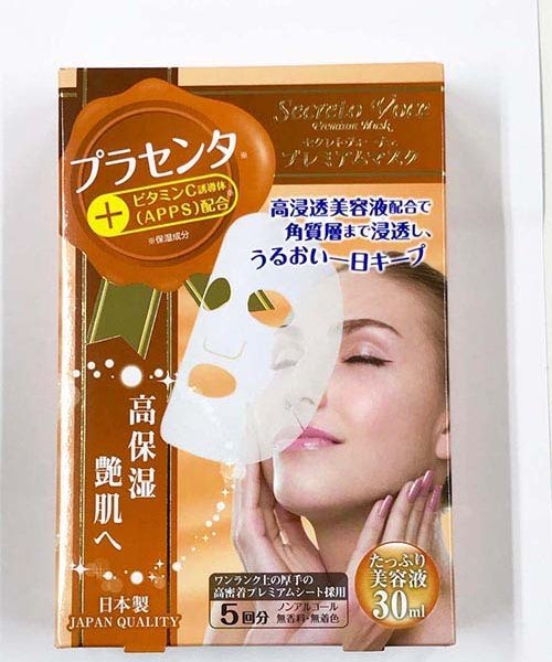 たっぷり美容液プレミアムフェイスマスク】プラセンタ フェイスマスク