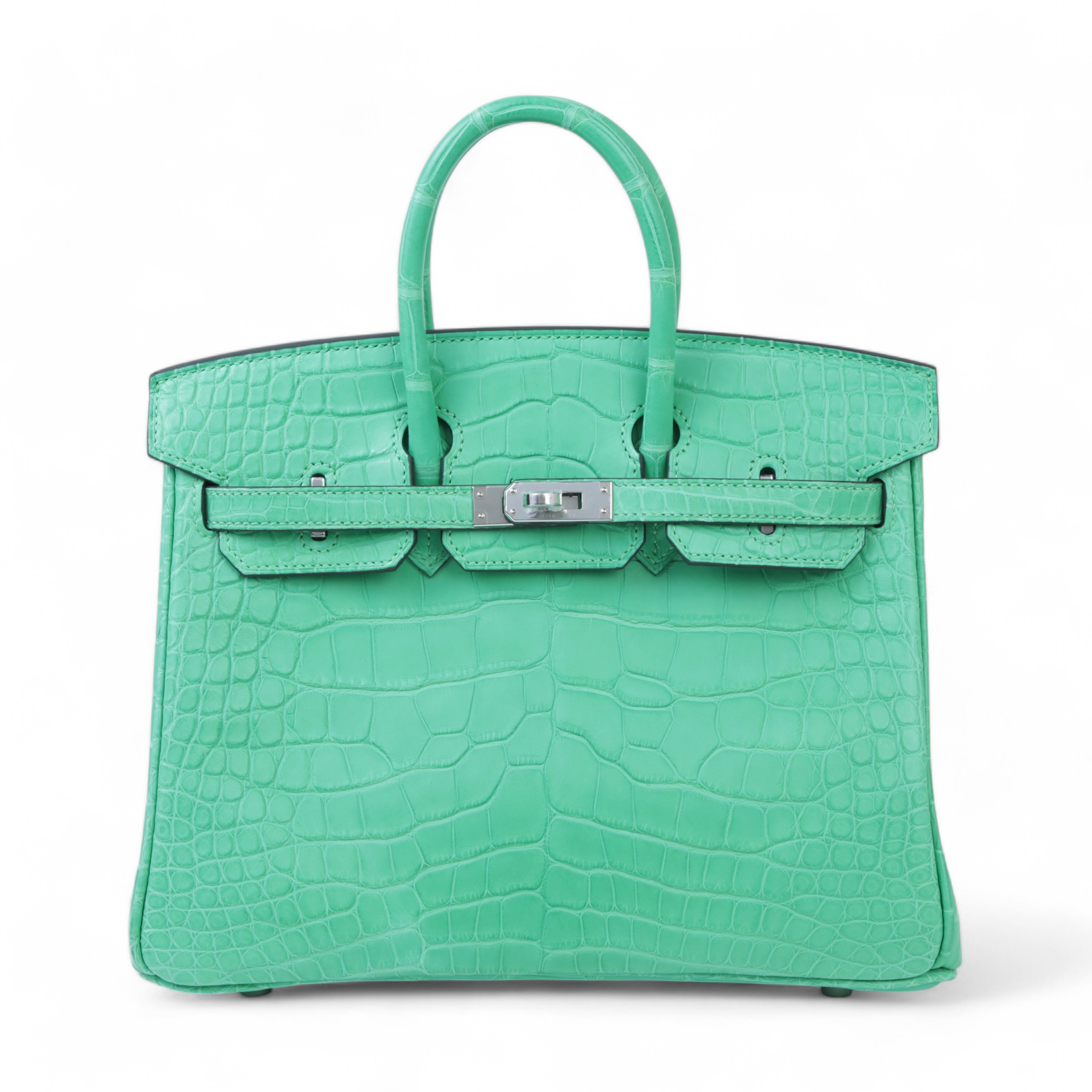 Brand New ( Rank N ) HERMÈS Birkin 25 Vert Comics (0Z) Matte