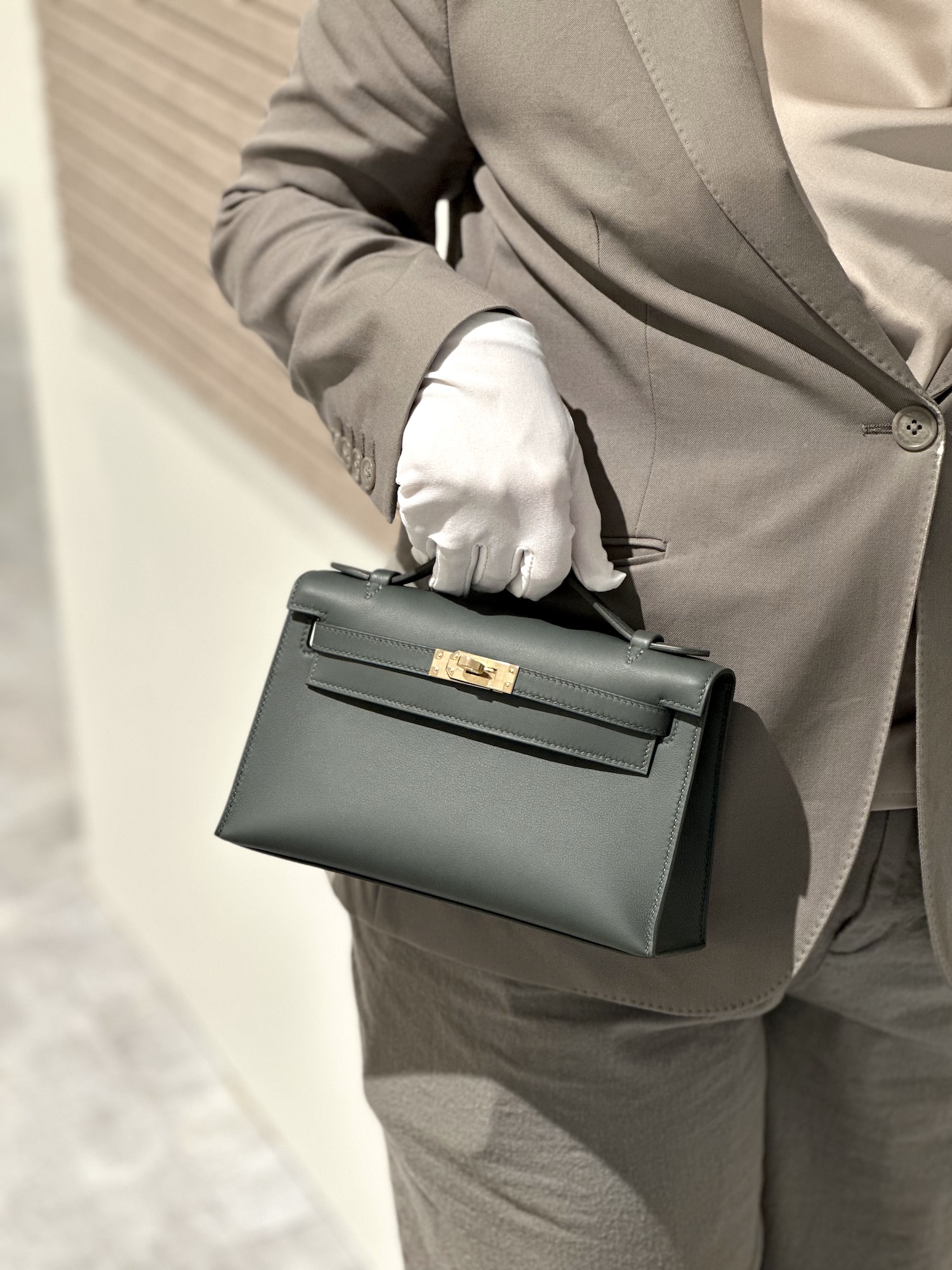 ランク N 新品 HERMÈS エルメス ポシェットケリー ヴェール