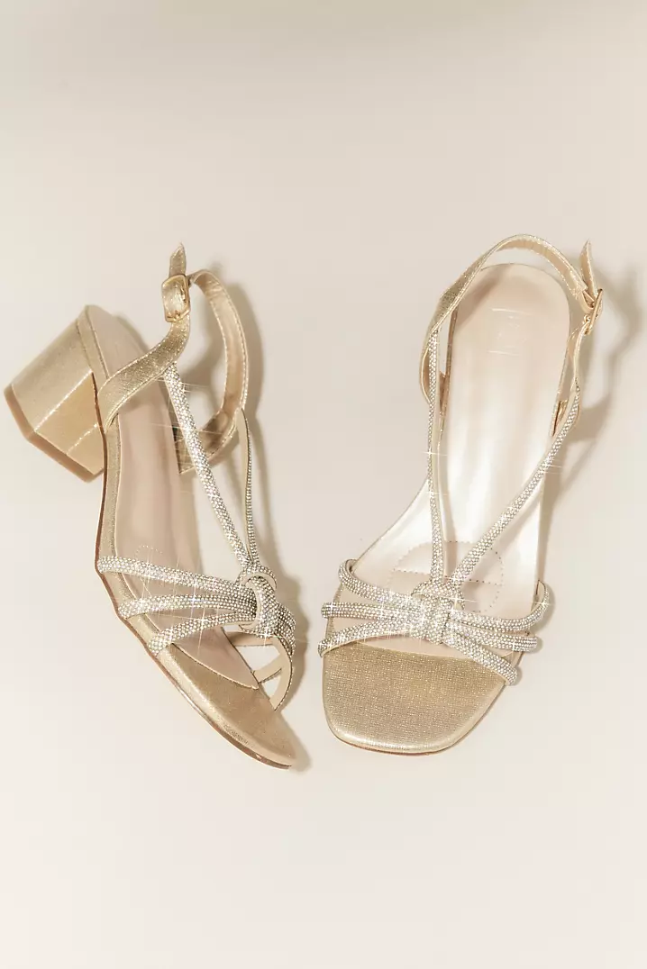 Crystal Rope Block Heel Sandals | David's Bridal