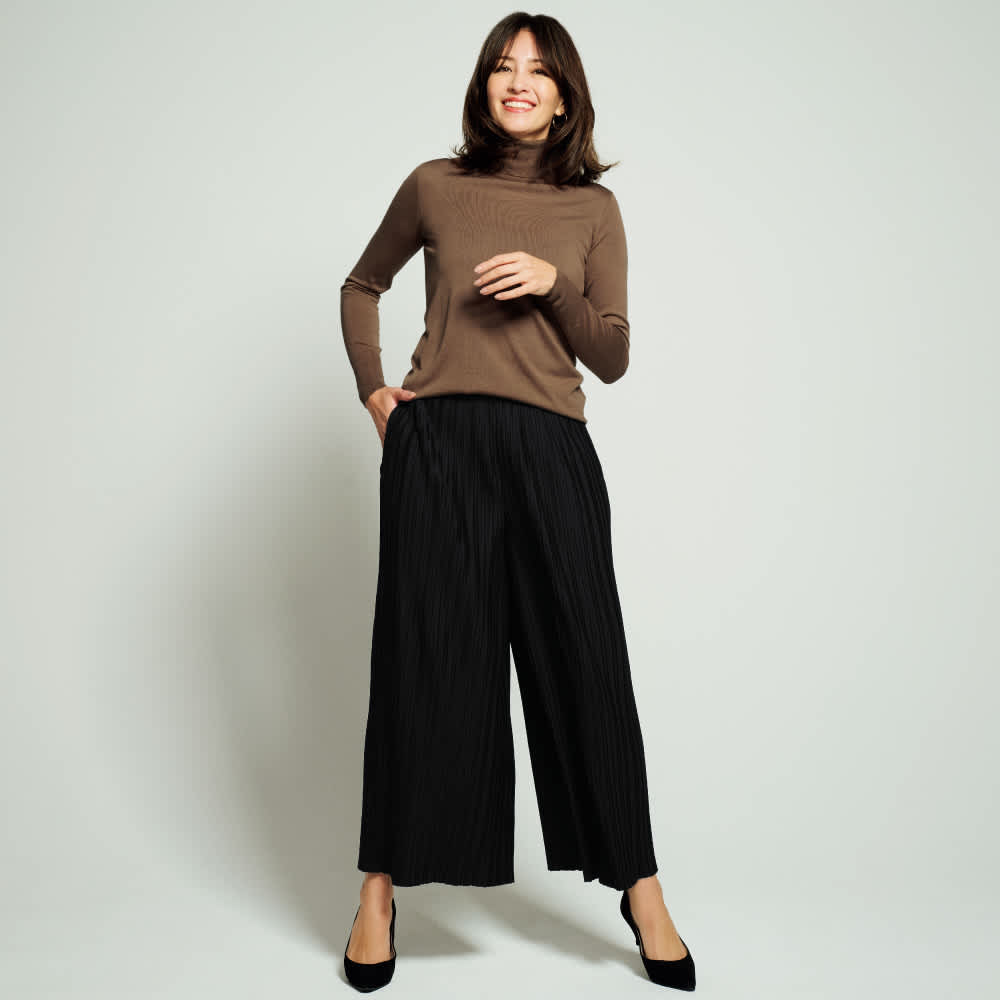 プリーツ ワイドパンツ 通販 - ディノス