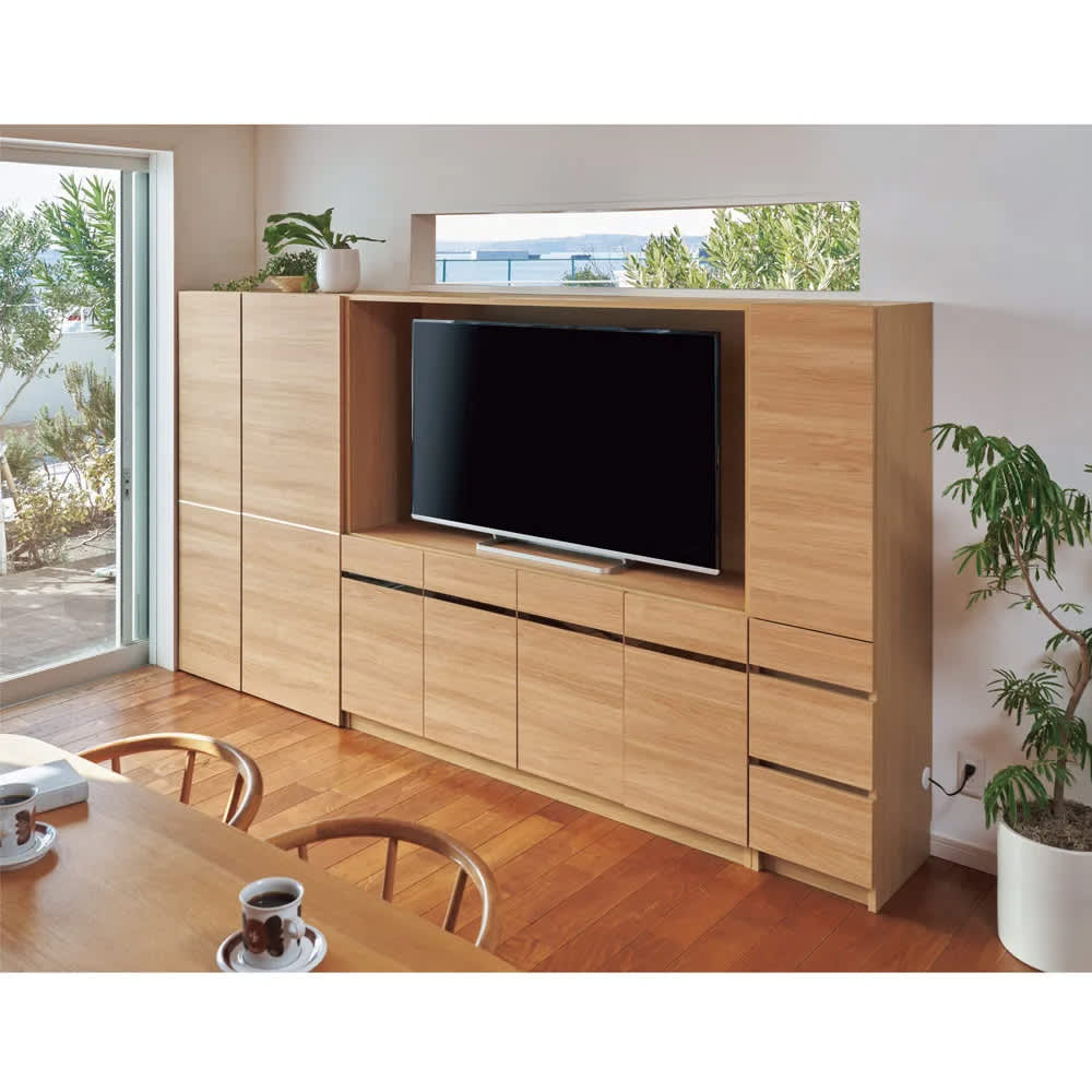 壁面収納テレビ台 幅160 ハイタイプ 【高窓下壁面テレビ台シリーズ