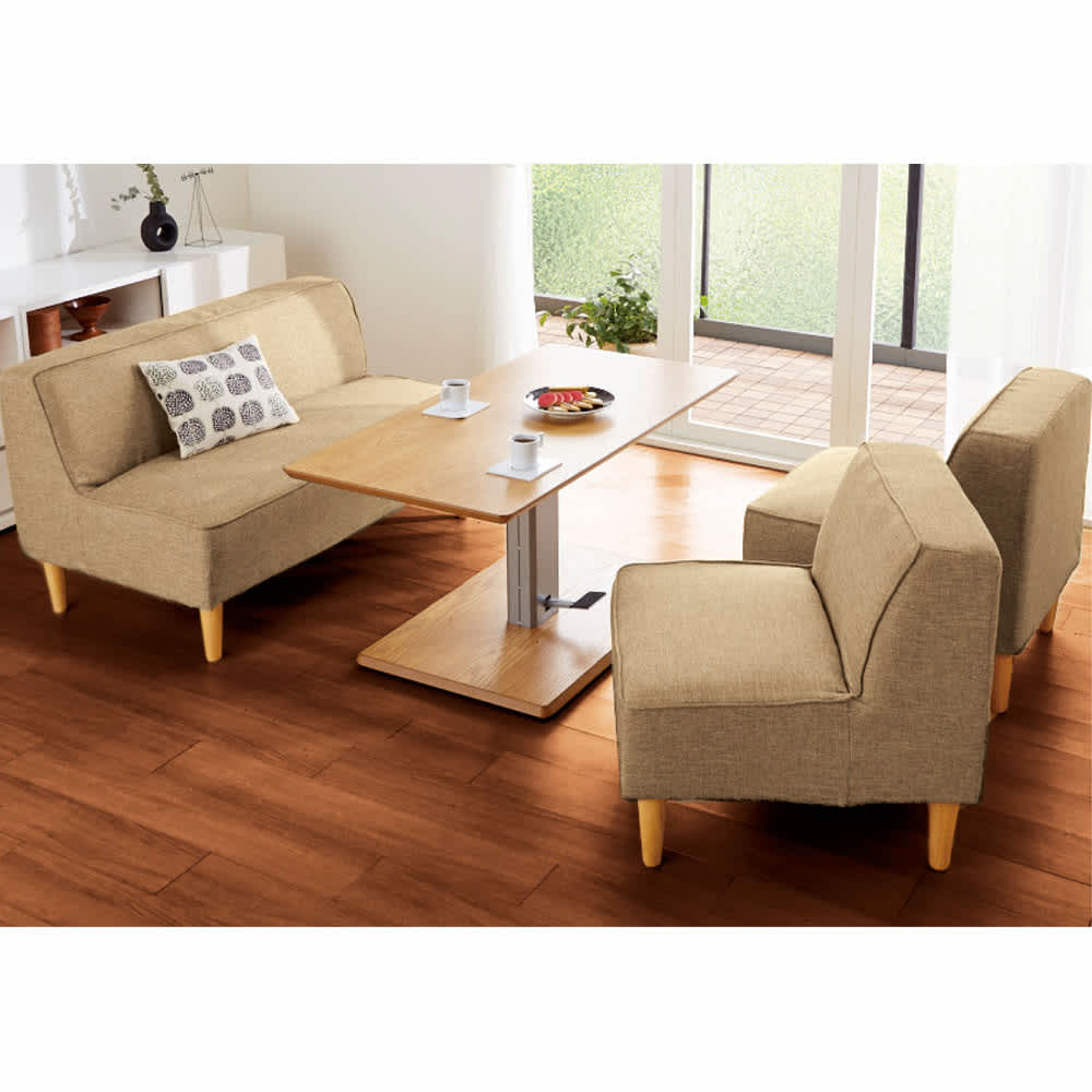 幅120cm］ 移動がしやすいキャスター付き昇降式テーブル 通販 - ディノス