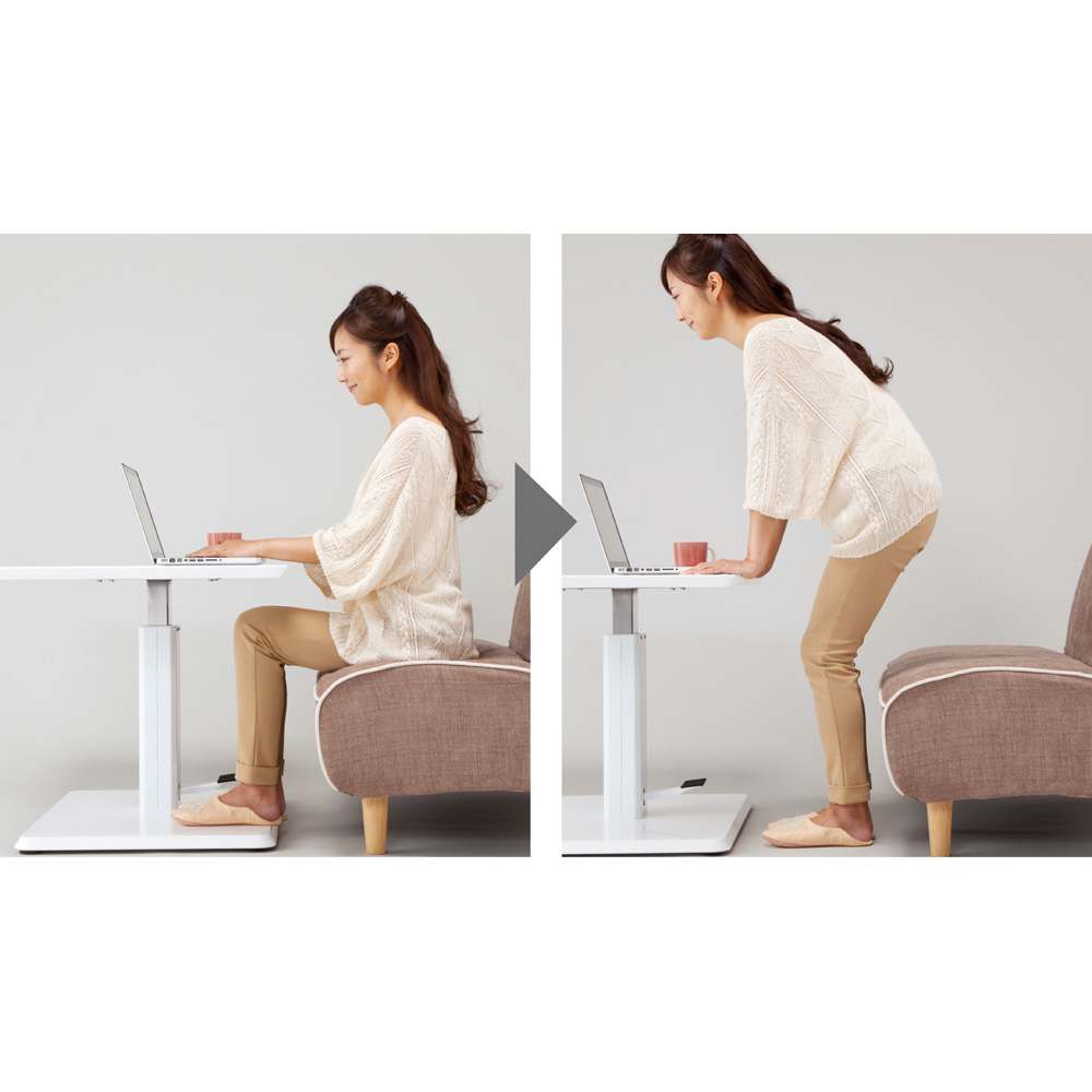 幅120cm］ 移動がしやすいキャスター付き昇降式テーブル 通販 - ディノス