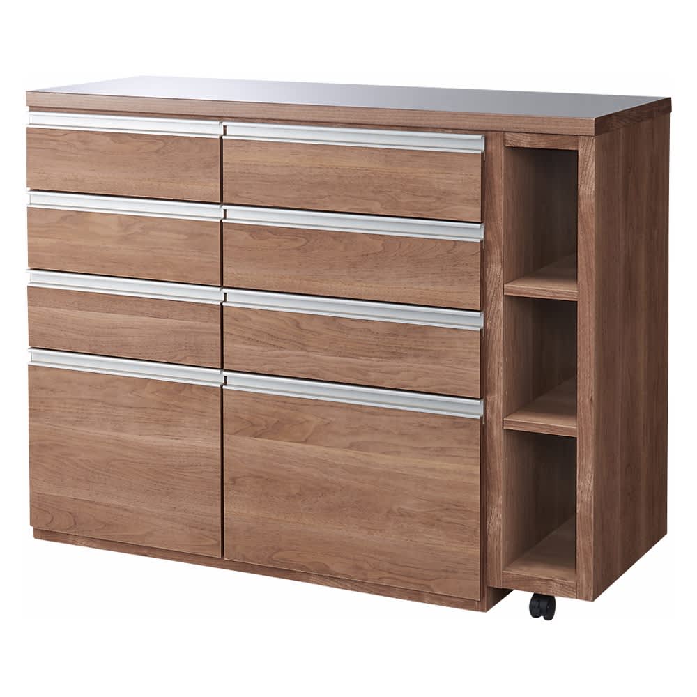 幅調節可能！スライド伸長式カウンター 幅119～182cm 引き出しタイプ