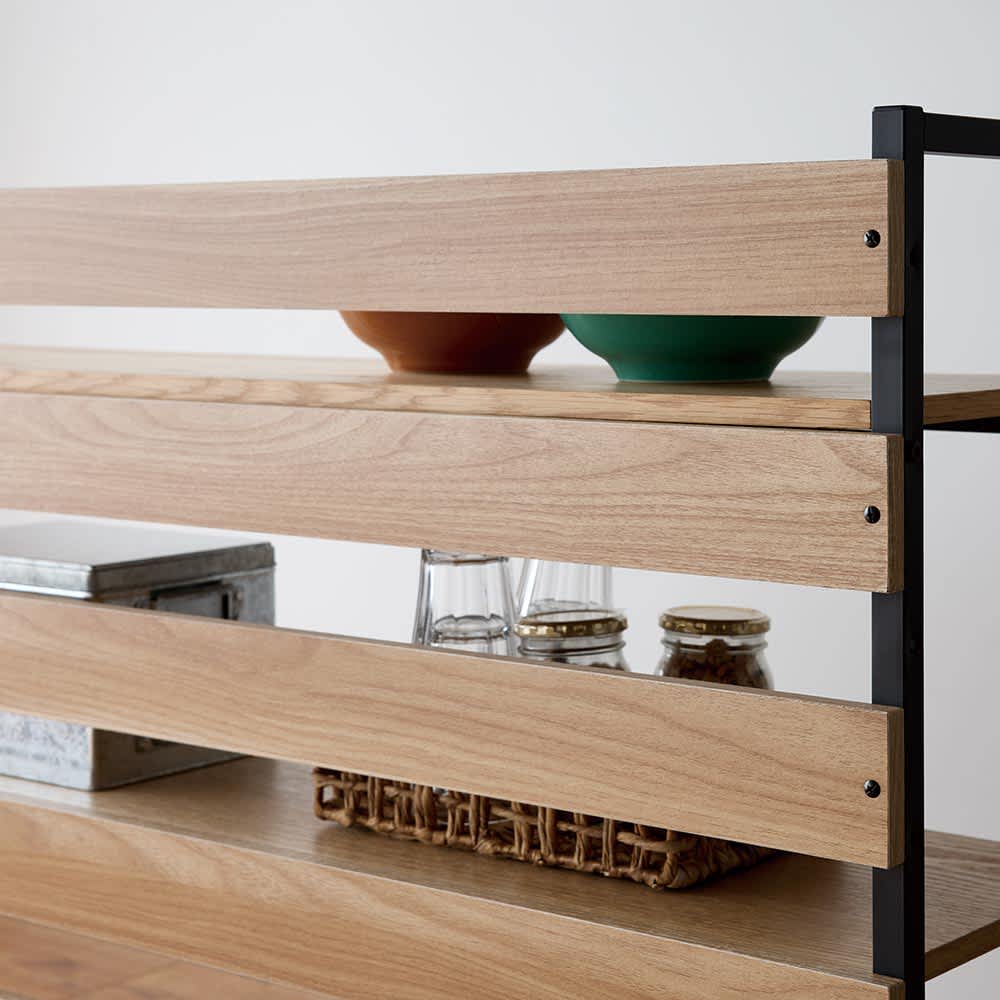 オーク棚板ディスプレイシェルフ 幅91cm高さ70cm 通販 - ディノス