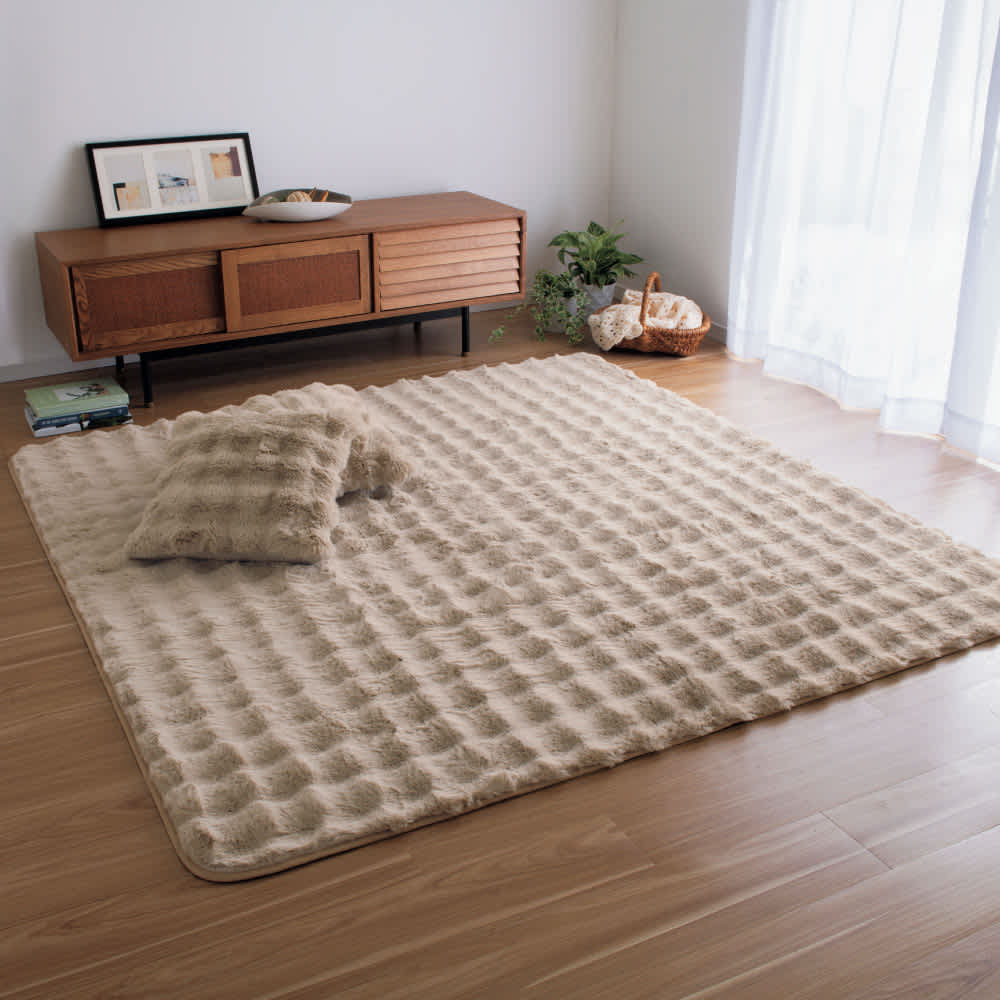 Lapin Luxe/ラパンリュクス はっ水ファー調クッションカバー（同色2枚