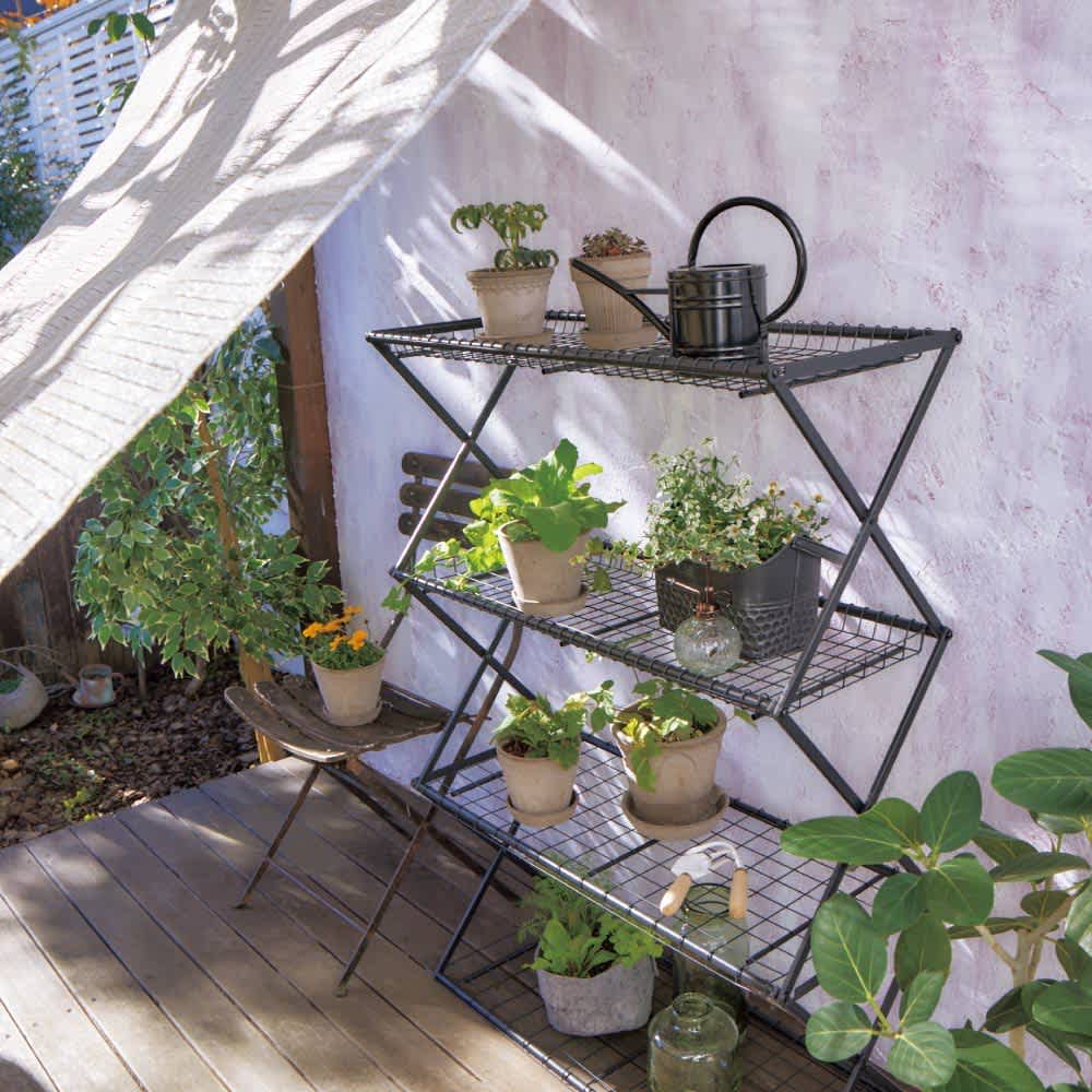 植物に優しいバルコニーラック 4段 折りたたみ式 通販 - ディノス