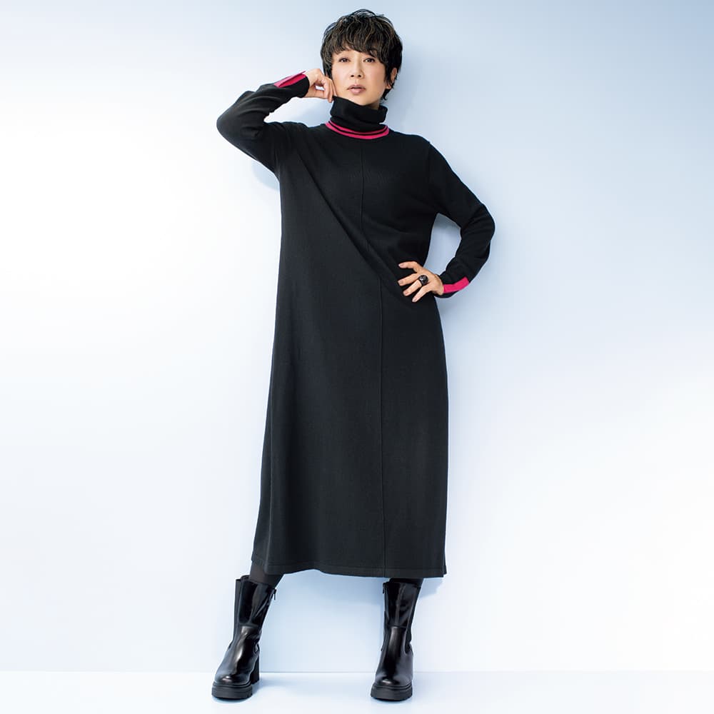 ウールカシミヤ 配色使い ニットワンピース 通販 - ディノス