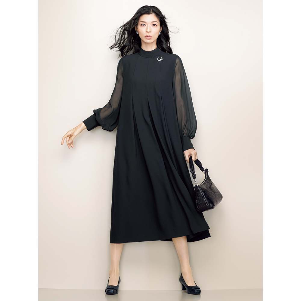 トリアセテート混 バックサテンジョーゼット ワンピ―ス 通販 - ディノス