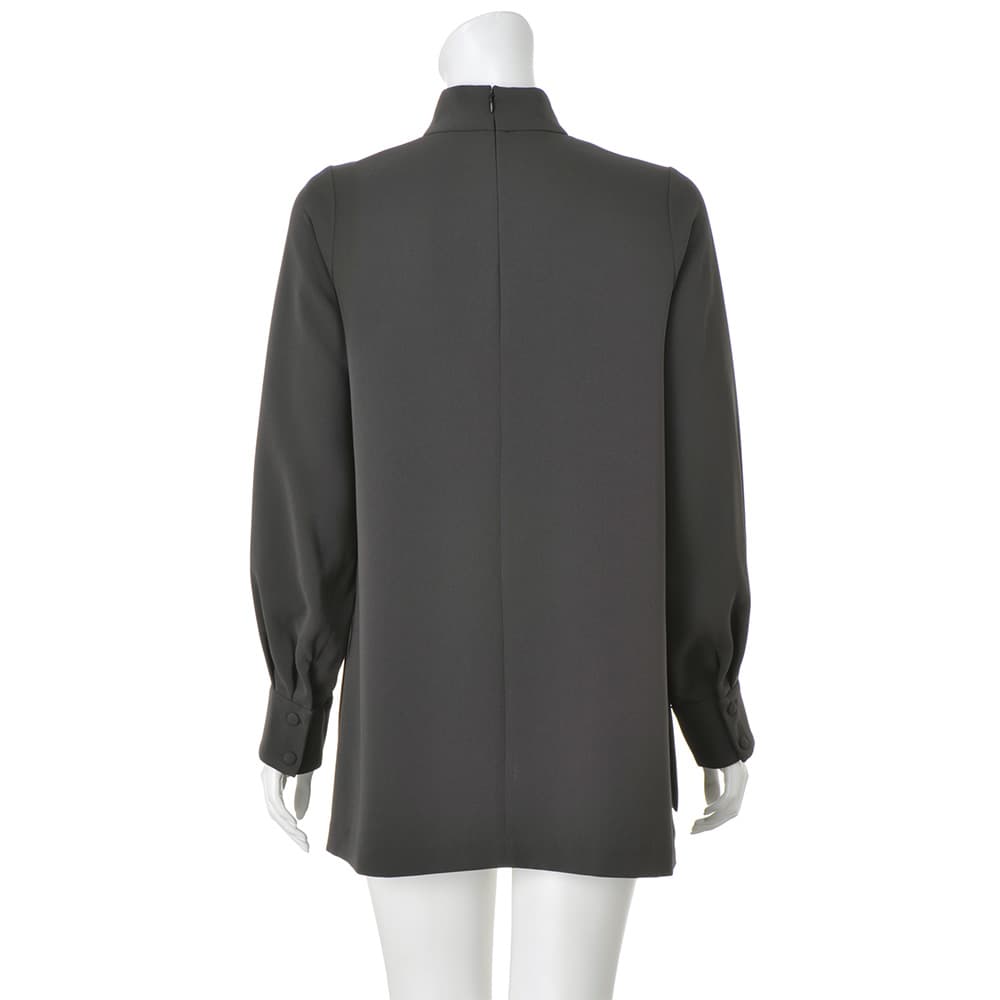 トリアセテート混 ジョーゼット スタンドカラー チュニック 通販